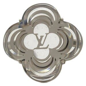 LOUIS VUITTON Silver Clear Ring Hardware Plastic #4 1/2